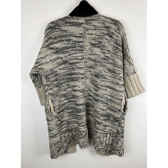 Alpaca Wool Blend Thick Heavy Open Cardigan Women's TEA Size Small Elbow Sleeve - Picture 5 of 9